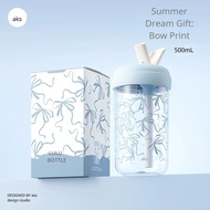 AKS 2026 New Tritan Straw Cup, Aesthetic Portable Summer Water Cup for Women