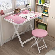 【Ready stock】Foldable children's study table home simple student children's writing desk work table and chair set
