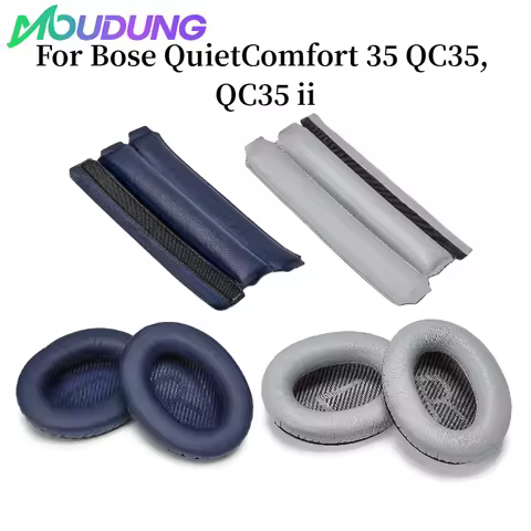 MOUDUNG Ear Pads Cushions + Headband ,Replacement Kit for Bose QuietComfort 35 QC35, QC35 ii Headpho