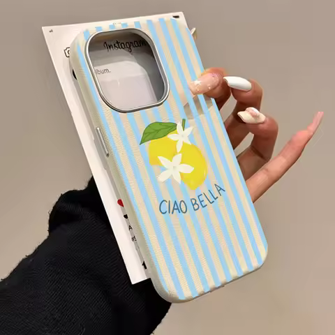 Lemon Striped Retro Design Suitable for Xiaomi 14T Pro 11 Lite 5G 4G 14T 13T Lichee Pattern Candy So