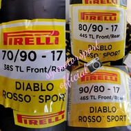 PIRELLI DIABLO ROSSO SPORT 70/90-17, 80/80-17, 80/90-17 ,90/80-17 Tubeless Tyre, Tire, Tayar Motorcy