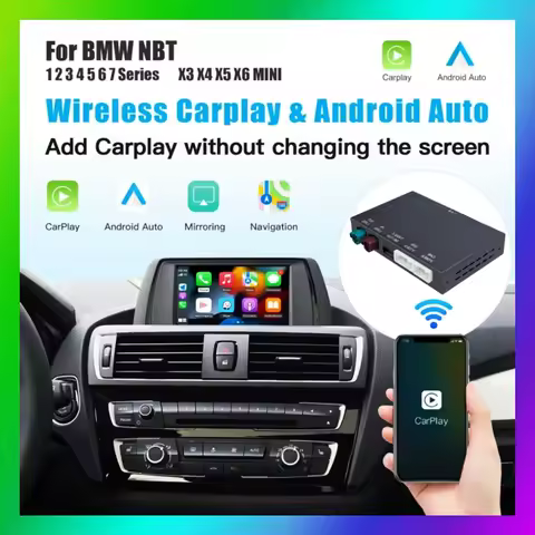 Wireless CarPlay Android Auto Decoder Box For BMW NBT F56 F26 F15 F16 F25 F01 F06 F07 F32 F33 F30 F3