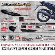 ESPADA Y16 Y16ZR 28MM 30MM 32MM E7 EXHAUST STANDARD CUTTING OPEN RACING EXHAUST
