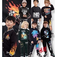HEYKIDDY - HM HNM Boys' Long Sweater Set code BLACK baju budak lelaki set kids outfit boy set boy ki