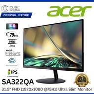 ACER 31.5" SA322QA / SA322Q A FULL HD (1920x1080@75HZ) IPS PANEL LED MONITOR (1MS, INPUT : VGA + HDM