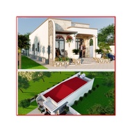 Dk129 7mx20m 4 Level House Design Drawing with Roof Printed on A3 Paper, Full 3D Color, Architecture