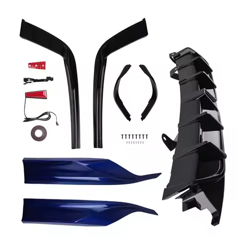Rear Diffuser+Corner Apron Spat Blue For 18-22 Honda Accord 10TH YOFER Gen Turbo