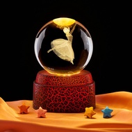 Ballet Girl Luminous Crystal Ball 3D Inner Carved Night Light Decoration Birthday Gift Tanabata Fest