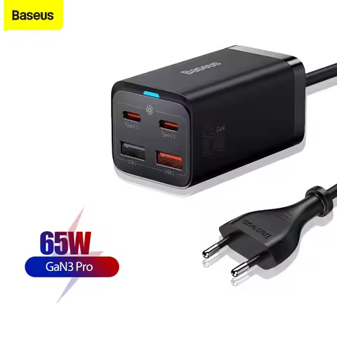 Baseus GaN3 Pro Desktop Quick 65W GaN Charge TYPE-C USB EU Plug Fast Charger For Laptop iPhone 13 14