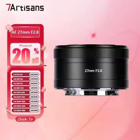 7Artisans AF 27mm F2.8 Autofocus APS-C Frame Lens for Camera Studio Humanities Photography with Sony