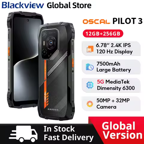 Blackview Oscal PILOT 3 Rugged Phone 6.78-inch 2.4K IPS 120Hz Display 5G MediaTek Dimensity 6300 50M