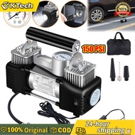 【Vktech】12V Portable Dual Cylinder Air Pump 150PSI Car Truck Air Compressor Electric Car Tyre Inflat