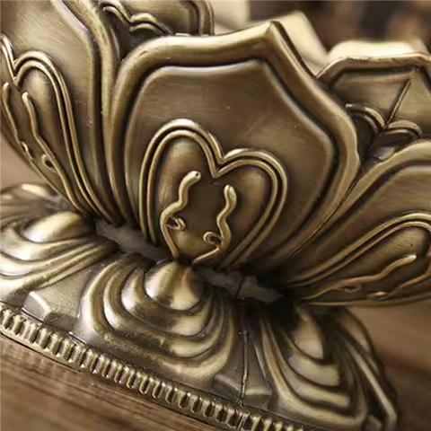 SYW-2X Lotus Incense Smoke Cone Aroma Burner Holder Stove Backflow Censer Decor-Bronze