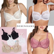 DEBENHAMS Women's Underwire Bra Cup 3/4 Mix Lace BIG Size 32DD S/D 40J Non-Padded Underwear Underwir