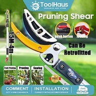 TOOLHAUS Fruit Picker Shears Saw Telescopic Fruit Tree Pruning Extension Pole Fruit Scissors Garden