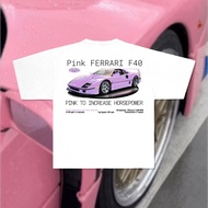 Triangle T-Shirt PINK FERRARI F40 LBWK LIBERTY WALK T-Shirt Automotive tee