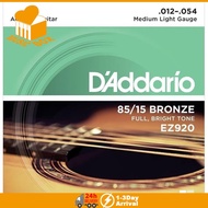 DAddario EZ Series Light Bronze Acoustic Guitar String Light Gauge Guitar String EZ890 900 910 920