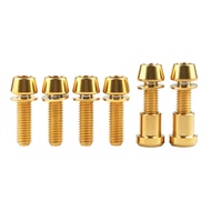 Wanyifa  Titanium Bolt M5 Hex Head With Washer Screws + M5 Ti Nuts for 3T Stem Front Forking Lock M5x16 18mm