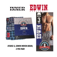 【EV3053-3】Edwin Woven Boxer Premium Quality Mens Underwear 3pcs EDWIN UNDERWEAR MALAYSIA