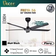 FIERO Fan FIERO FREYA 56 Inch 5 Blades 24 Speed DC Motor With Remote Control Ceiling Fan Kipas Silin