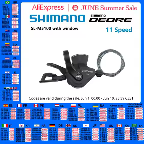 Shimano Deore Series SL-M5100 Shifter 11 Speed Right Shift Lever With/Without Window For Mountain Bi