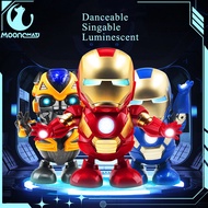Superhero Electronic Dance Iron Man Hulk Robot Anime Figures Singable Danceable Led Light Spiderman Batman Toy Kid Birthday Gift
