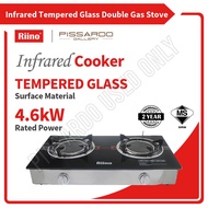 Riino Infrared Tempered Glass Gas Stove Double Gas Stove Cooker Dapur Gas 燃气灶 - 702I