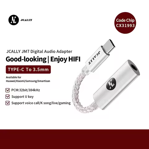 JCALLY JM7 USB TypeC/Light-ning To 3.5mm Digital Audio Cable DAC CX31993 For Android/Apple Adapter D