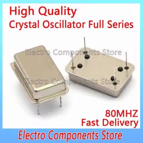 2PCS 80MHZ Crystal Oscillator Throught Hole 80M Active Crystal OSC DIP-4 Rectangular Clock Vibration