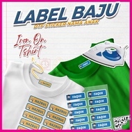 NEW DESIGN Sticker Label Baju & Iron On Label, Pelekat Nama Baju,Nama Baju Sekolah,Sticker Iron On, 