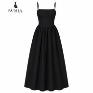 RUMIA White Long Sleeve Dress/Casual Dress/sleeveless dress ladies summer maxi/Vest Dress for Women