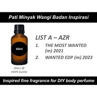 [LIST A - AZR ] PATI INSPIRASI - INSPIRED FRAGRANCE OIL/ THE MOST WANTED, WANTED EDP