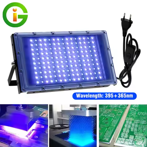 395nm 365nm LED UV Floodlight 300W Stage Backlight 220V Waterproof Ultravilet Lamp Fluorescent Party