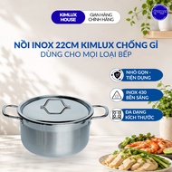 KIMLUX durable and beautiful stainless steel pot, 22cm high quality 430 stainless steel pot, stainle