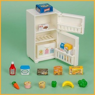 Mini Toy Fridge Dollhouse Refrigerator Toy with Mini Food Toys Dollhouse Fridge Portable Fridge Pretend Play openalsg