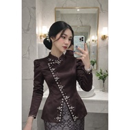 Inara Burgundy Mahogany Songket Skirt Kebaya Songket Graduation Proposal Party Kebaya Songket Kebaya