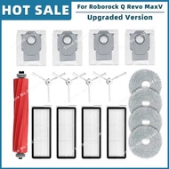 ใช้งานได้กับ Roborock Q Revo MaxV Q Revo Pro ชิ้นส่วนอะไหล่เสริมแปรงด้านหลักตัวกรอง Hepa ถุงหูรูดผ้า