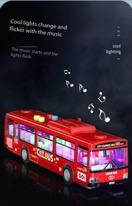 Childrens bus toy boy toy car bus model simulation baby large open door bus school bus