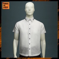 Obra ni Juan Cyclist Fit (Semi Slim Fit) Polo Barong with Print  - White (#2606)