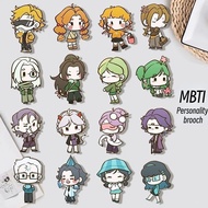 MBTI lapel Badge 16 groups of cute Chibi personality Backpack Pin handbag decorative Badge INFP INFJ