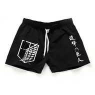 Japanese Anime Attack on Titan Shorts for Men Summer Beach Board Shorts Eren Three Cent Trousers Casual Y2k Short Pants Harajuku