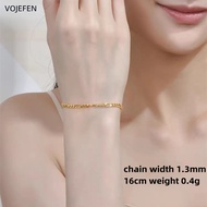 new VOJEFEN AU750 Bracelet Luxury For Women Gold 18K Original High Quality Fine Jewelry Figaro Chain
