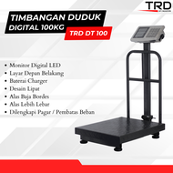 Timbangan Digital TRD DT Seri 100/150/200/300kg - Monitor LED Baterai Charger Desain Lipat Alas Baja