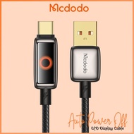 【Ready Stock】Mcdodo Smart LED Display Auto Power Off USB Cable 6A 3A Fast Charging Zinc Alloy Housin