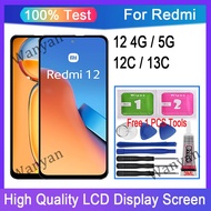 Original Redmi 12 4G 5G 12C 13C LCD Display Touch Screen Replacement