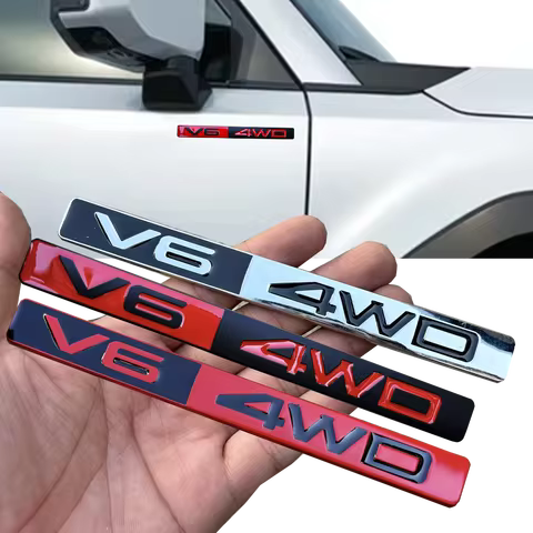 Zinc alloy V6 4WD car trunk door stickers for Toyota Prado, Land Cruiser Ford Explorer Jeep Grand Ch