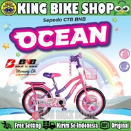 Sepeda Anak Perempuan BNB OCEAN Ukuran 12 16 18 Inch Keranjang