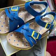 37 碼台灣涼鞋 藍色黃色 童裝/女裝/男孩 devo shoes kids made in Taiwan