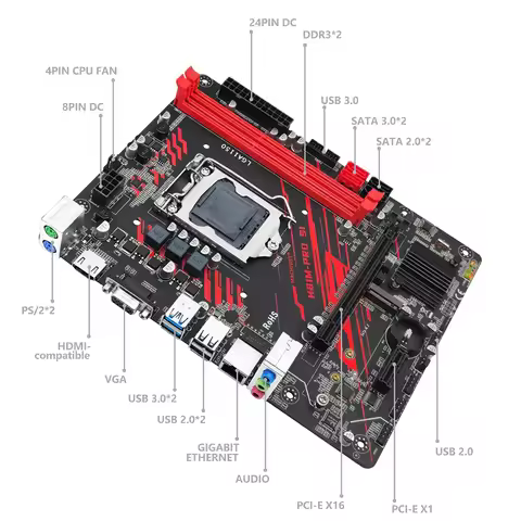 MACHINIST H81 Motherboard LGA 1150 NVME M.2 Slot Support i3 i5 i7/Xeon E3 V3 Processor DDR3 RAM H81M