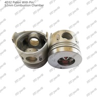 1SET/4pcs One cylinder 4D32 Piston With Pin 52mm Combustion Chamber 110.7mm High 2.8 Double Oblique 